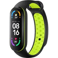 IMoshion Sport Silikonarmband für Xiaomi Mi Band 5 / 6 - Black & Lime