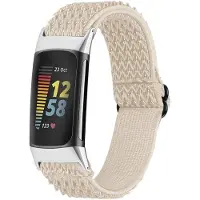 IMoshion Elastisches Nylonarmband für Fitbit Charge 5 - Beige