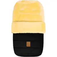 HEITMANN FELLE Fußsack "Eisbärchen - Lammfell Winterfußsack - Premium Qualität" mit echtem Lammfell, für Kinderwagen, Buggy, 5 Gurtschlitze, waschbar
