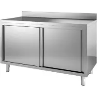 CombiSteel Arbeitsschrank mit 2 Türen Aufkantung aus Edelstahl 1800x700x850mm
