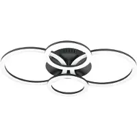 Eglo connect.z Smart-Home LED Deckenlampe Parrapos-Z, ZigBee, App und Sprachsteuerung Alexa, Lichtfarbe einstellbar, dimmbar, schwarz weiß, 62 x 45 cm