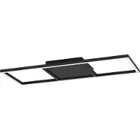 Eglo connect.z Smart Home LED Deckenleuchte Calagrano-Z, ZigBee, App und Sprachsteuerung, warmweiß-kaltweiß, RGB Backlight, dimmbar, schwarz, 64x24 cm