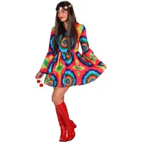 Thetru 70er Hippie Kleid Daisy, Batik