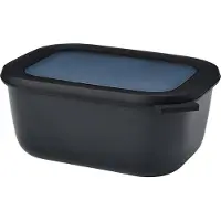 Mepal Multischüssel Cirqula - Mikrowellengeschirr - Multikom rechteckig 1500 ml - Nordic black - Meal prep box - Frischhaltedosen mit Deckel