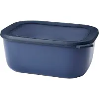 Mepal Frischhaltedose cirqula rechteckig, 3000 ml, Auslaufsichere Multischüssel mit Deckel, Farbe: dunkelblau, Nordic denim