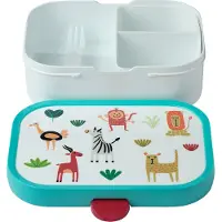 Mepal Campus Brotdose mit Bento-Einsatz und Gabel - Animal Friends - Vesperdose