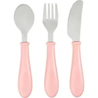 Beaba Rosa Edelstahl Besteckset - 3 Teile