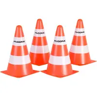Hudora Pylonen 4er Set orange/weiß. 22,5 cm hoch. 13 cm breit