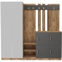 Kalune Design | Flurschrank Elenor Naturel Spaanplaat 187.2x37.5x180 cm | NADUVI