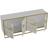 Hannah Home | Kommode Laura Goudkleurig Spaanplaat 179.9x75x47.3 cm | NADUVI