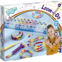 Totum Loom I do loom bracelet making - Bastelset inkl. Werkzeug und Loom Gummibänder Regenbogen Design Geschenkidee kreativ
