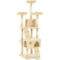 vidaXL Katzen-Kratzbaum mit Sisal-Säulen 170 cm Beige
