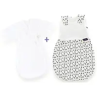 Träumeland Babyschlafsack TRÄUMELAND "Set Tropfen schwarz", Baby, Gr. 68/74, umlaufender Reißverschluss, schwarz, Obermaterial: 100% Baumwolle, Schlafsäcke Babyschlafsack