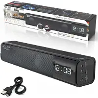 Adler Lautsprecher mit Alarm, , AD 1191, Bluetooth 5.0, Lautsprecherleistung 2 x 5 W, Batterie 1200 mAh, hochwertige Ausführung, Schwarz