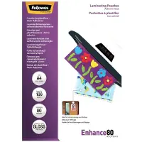 Fellowes Laminierfolien, selbstklebend, DIN A4, 80 mic., 100 Stück