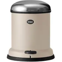 Vipp Vipp13 Tretmülleimer, beige, 4L, Stahl - , Vipp13, Beige, für Badezimmer, Metall, Design