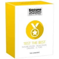 Secura *Test The Best* Sortiment mit -Kondomen (vier beliebte Sorten) 100 St Kondome