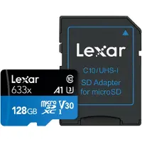 Lexar 633x, 128 GB, MicroSDXC, Klasse 10, UHS-I, Class 3 (U3), V30