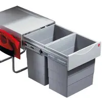 Hailo 3641221 - AS Raumspar Tandem Comfort - 20L/20L - Kehr-Set Abfallsammler Mülleimer