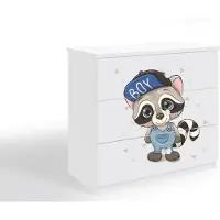 Kocot Kids Kommode Waschbär , weiß , Maße (cm): B: 81 H: 80,5