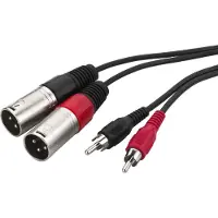 Monacor MCA-327P, 2 x XLR (3-pin), Männlich, 2 x RCA, Männlich, 3 m, Schwarz, Rot