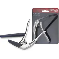 Stagg Curved Trigger Capo für Akustik- und E-Gitarre Chrom