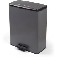 Curver Deco Bin Duo Mülleimer - 26L+ 26L - mit Pedal, cool grey