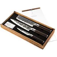 Forged Sebra, Messer-Set, Stahl, Holz, Schwarz, Holz, 20,5 cm