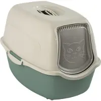 Rotho Katzentoilette Eco Bailey mit geruchshemmendem Aktivkohlefilter - Katzenklo 56,0 x 40,0 x 39,0 cm - Katzen Toilette inkl. Haube und Schwingtür