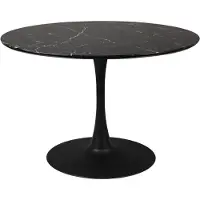 Housecraft living Maru Esstisch Rund 110 cm Marmor Optik Schwarz