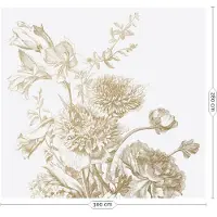Kek Amsterdam Gravierte Blumen Goldtapete MW-029 - 300x280cm