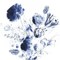 Kek Amsterdam Königsblau Blumentapete Kreis SC-002 - ø 142,5 cm