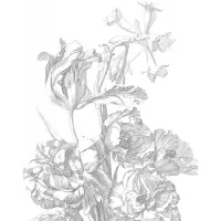 Kek Amsterdam Wallpaper-Panel Gravierte Blumen