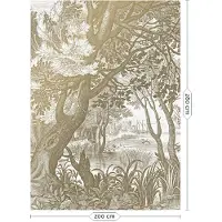 Kek Amsterdam Gravierte Landschaften Goldtapete MW-040 - 200x280cm
