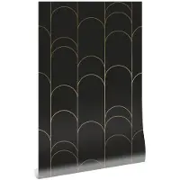 Kek Amsterdam Goldene Linien Tapete 100x280cm Schwarz/Gold MW-071