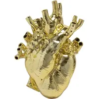 Seletti Love In Bloom Giant Resin Heart Vase Gold - , Love in Bloom Giant, Gold / Messing, Kunststoff, Design