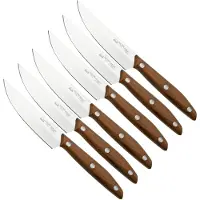 Due Cigni 1896 America 2C1019NOSET6, 6-teiliges Steakmesserset, Walnussholz