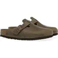 Birkenstock für Herren. 960811 Leder-Clogs Boston (Reguläre Passform) braun (36), Wohnung, Keine, Lässig