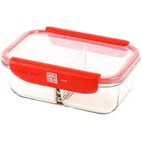 Mastrad StorEat Vorratsdose mit Trennsteg, Borosilikatglas, 1 L, F93110