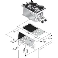 CombiSteel Gasherd 2-flammig, 7 kW Brennerleistung, Drop-In, Breite 400 mm, Tiefe 600 mm, Höhe 270 mm