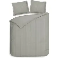 Heckett & Lane Heckett and Lane Banda Dbo 240 Cloud Grey Bettwäsche 1 x Bettbezug 240x220 + 2 x Kopfkissenbezug 80x80 Cloud-Grey Gestreift grau