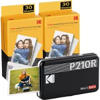 Kodak Mini 2 Retro, Farbstoffsublimation, 2.1" x 3.4" (5.3 x 8.6 cm), Randloser Druck, Bluetooth, Direktdruck, Schwarz