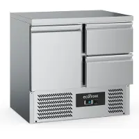 Ecofrost Gastro Edelstahl Kühltisch Kühltheke 1 Tür 2 Schubladen 230l 1x1/1GN +2/+8°C