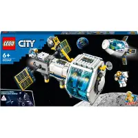 LEGO 60349 City Mond-Raumstation Weltraum-Spielzeug aus der NASA Serie mit Astronauten-Minifiguren, ab 6 Jahre