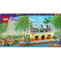 LEGO 41702 Friends Hausboot, Spielzeugboot für Jungen und Mädchen ab 7 Jahren mit Garten, 4 Mini-Puppen und Tierfigur, von Natur inspiriertes Geschenk
