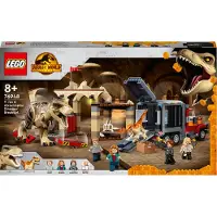 LEGO 76948 Jurassic World T. Rex & Atrociraptor: Dinosaurier-Ausbruch, Set mit LKW und 4 Minifiguren, Dinosaurier Spielzeug Geschenk