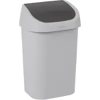 Curver Abfallbehälter Mistral, Swingdeckel, 100 % Recycling-Kunststoff, B 325 x T 253 x H 517 mm, 25 Liter, grau/anthrazit
