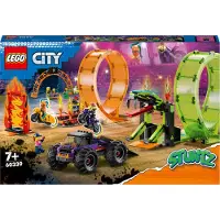 LEGO 60339 City Stuntz Stuntshow-Doppellooping Set, inkl. Rampe, Monstertruck, 2x Motorrad, Spielzeug für Kinder ab 7 Jahre, Geschenkidee Weihnachten