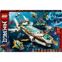 LEGO 71756 NINJAGO Wassersegler, U-Boot-Spielzeug mit 10 Ninja-Minifiguren inkl. Kai & Nya-Figuren, Geschenke für Kinder, Jungen und Mädchen ab 9 Jahre
