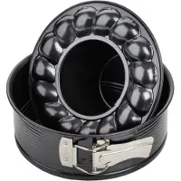 Zenker Backform Black Metallic 6506, Flach- & Rohrboden, Stahl, Ø 18 cm, schwarz, antihaftbeschichtet, Springform